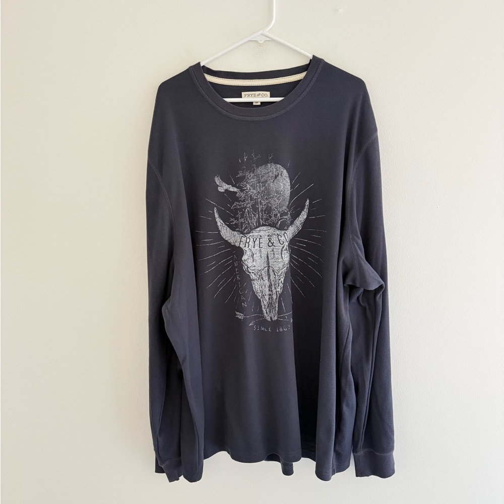 Frye American Roots Blue Thermal Long Sleeve Tee 5X
